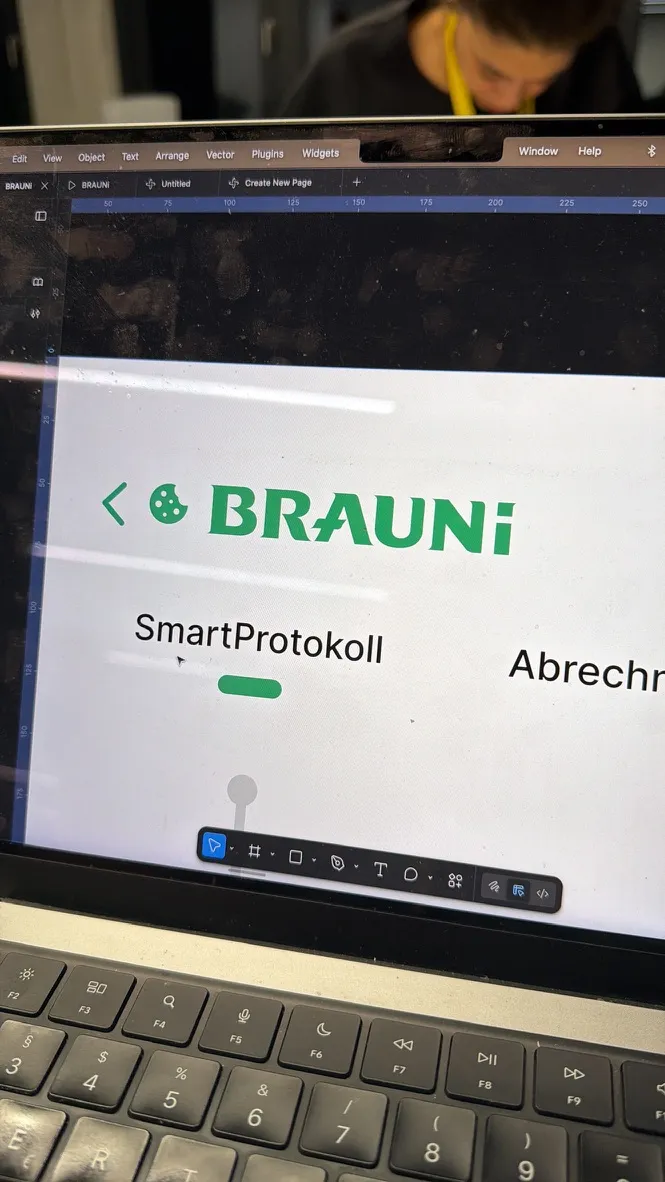 BRAUNi interface in Figma with the SmartProtokoll and billing areas
