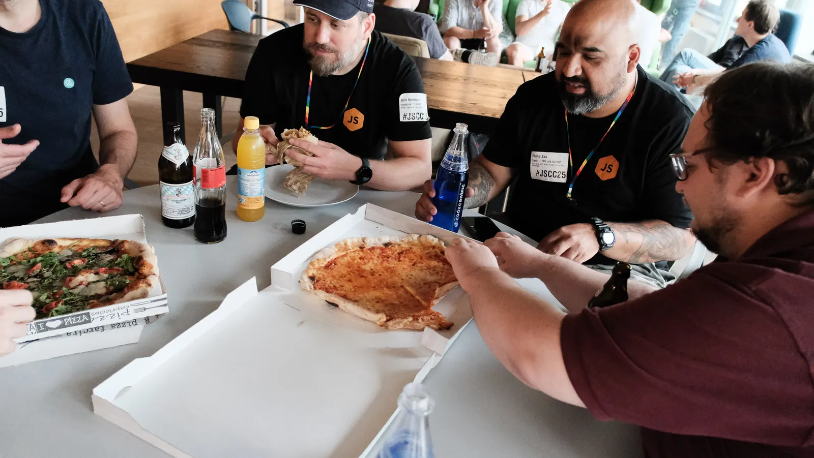 Participants at the pizza evening